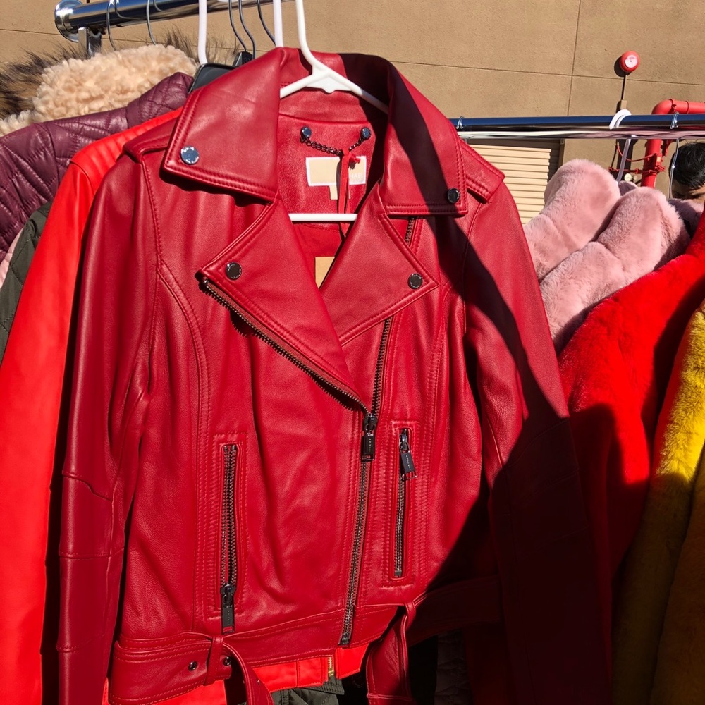 MICHAEL MICHAEL KORS Leather Moto Jacket XS
